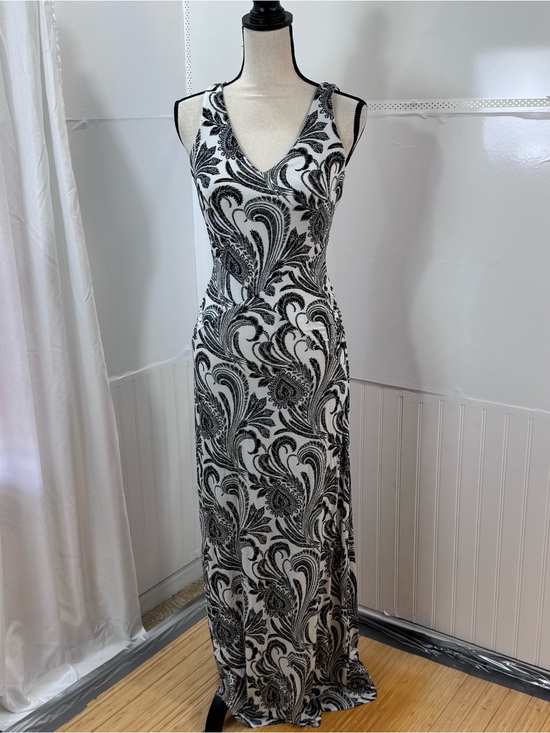 INC International Concepts Dresses & Skirts - INC Black White Paisley Maxi Dress Sleeveless Boho Stretch Size Small Y2K Gown!!